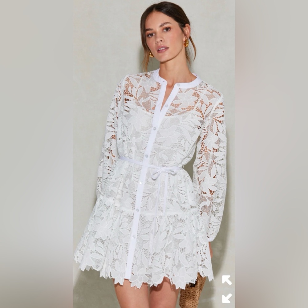 ASTR The Label Celie Crochet Lace Mini Dress NWT $189 size Small